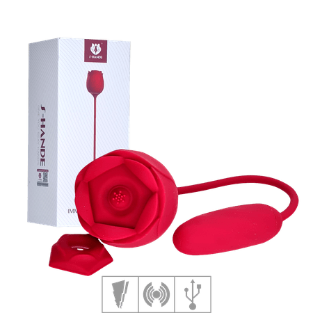 Estimulador Recarregável Formato de Rosa Immortal Flower SI (7516) - Vermelho