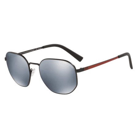 Óculos de Sol Armani Exchange - Retangular Preto | Detalhe Vermelho Metal