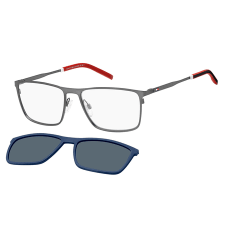 Óculos para Grau Tommy Hilfiger - Clip On Polarizado Prata/Azul