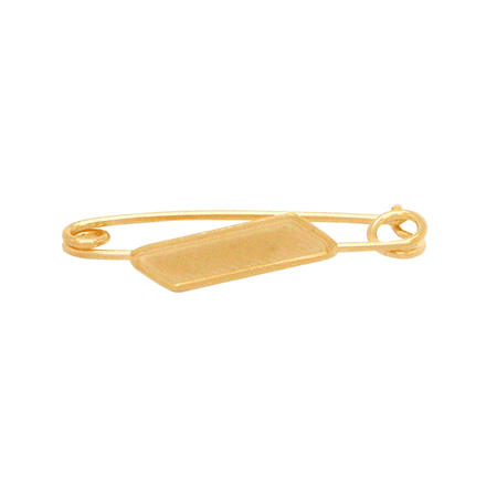 Alfinete em Ouro 18K - Placa Diagonal com Borda