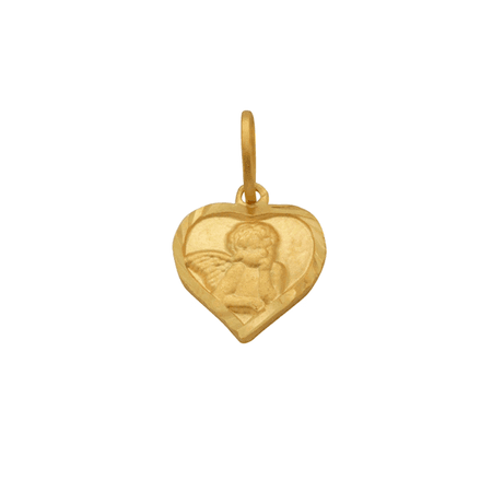 Pingente em Ouro 18K - Coração Anjo Pequeno