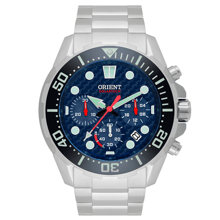 Relógio Masculino Orient Cronógrafo - Prata Solartech 