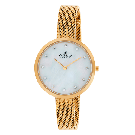 Relógio Oslo Slim Feminino - Dourado com Madrepérolas Analógico