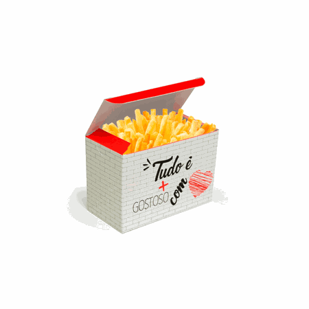 CAIXA PARA BATATA FRITA DELIVERY RED GOURMET - 50 UNIDADES - CaixaMix Embalagens