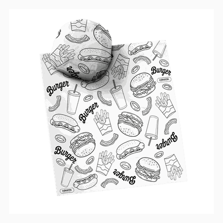 PAPEL ACOPLADO PARA LANCHE 30x38cm - 500 UNIDADES - CaixaMix Embalagens