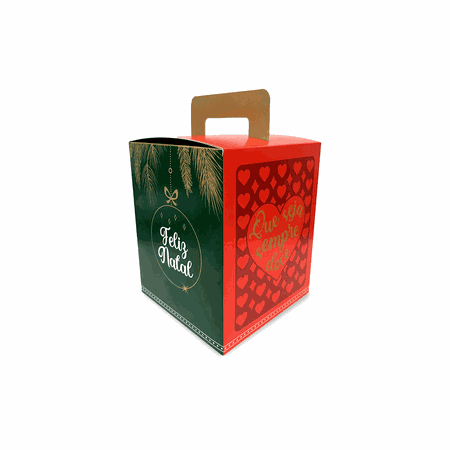 CAIXA PARA PANETONE MALETA FELIZ NATAL - 10 UNIDADES - CaixaMix Embalagens