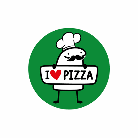 ADESIVO LOVE PIZZA - 500 UNIDADES - CaixaMix Embalagens