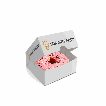 CAIXA DONUTS 1 UND PERSONALIZADO - 50 UNIDADES - CaixaMix Embalagens