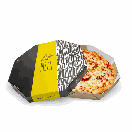 CAIXA PIZZA 35 CM BLACK YELLOW - 10 UNIDADES - CaixaMix Embalagens