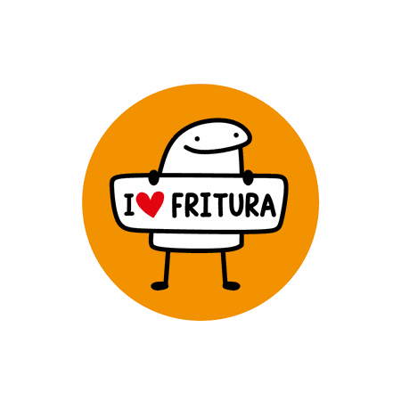 ADESIVO LOVE FRITURA - 500 UNIDADES - CaixaMix Embalagens