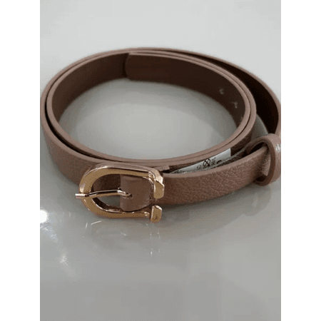CINTO NUDE COM FIVELA DOURADA