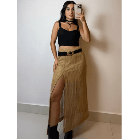 SAIA DE CROCHE BEGE
