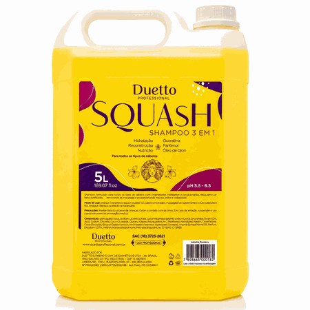 Shampoo Galão Squash Duetto Professional 5L - Loja Duetto Super