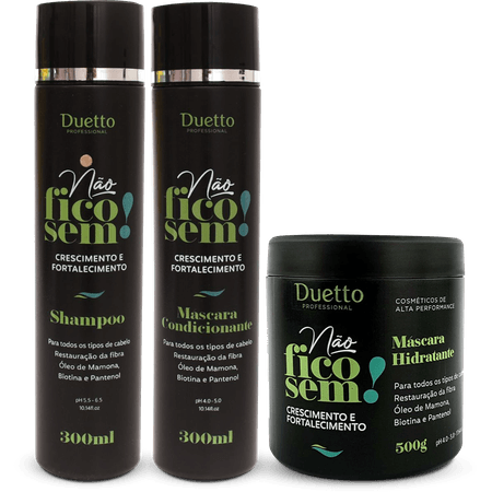Kit Não Fico Sem Fortalecimento e Crescimento Duetto Professional 300ml - Loja Duetto Super