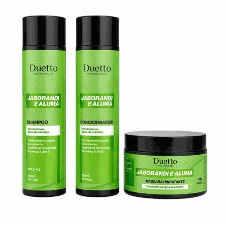 Kit Jaborandi Alumã Duetto Para Crescimento Capilar Fortalecimento E Controle Da Oleosidade - Loja Duetto Super