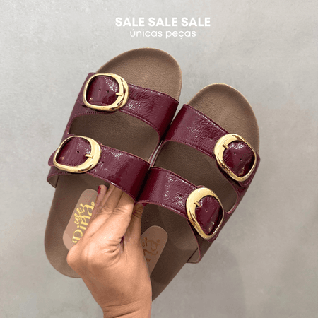 Sandália Papete Maria Verniz Cereja - 0815 - Use Piná