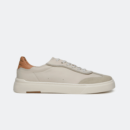 Tenis Casual Masculino Bege Solado Bicolor - NEVANO