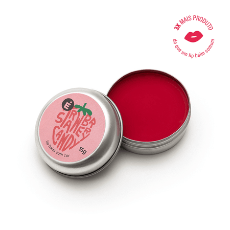 Lip Balm Com Cor Strawberry Candy - Sapė #timetoclean