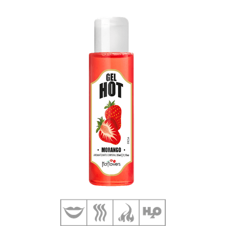 Gel Comestível Hot Flowers Hot 35ml (ST571) - Morango