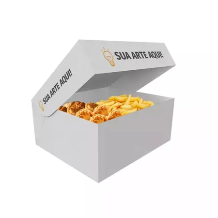 -CAIXA PARA FRITURAS DELIVERY GRANDE PERSONALIZADA - CaixaMix Embalagens