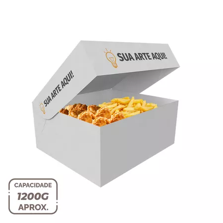 -CAIXA PARA FRITURAS DELIVERY GRANDE PERSONALIZADA - 5000 UNIDADES - CaixaMix Embalagens