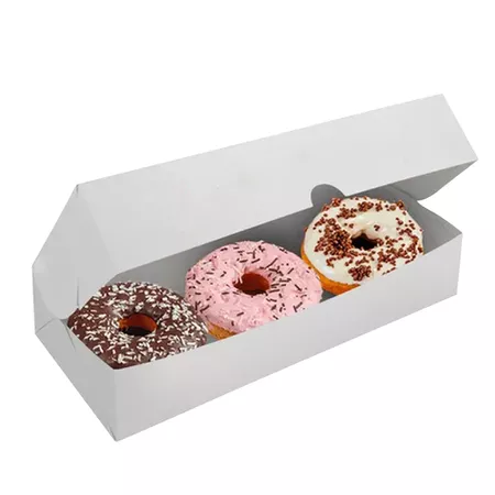 CAIXA DONUTS 3 UND EXTRA BRANCA - 50 UNIDADES - CaixaMix Embalagens