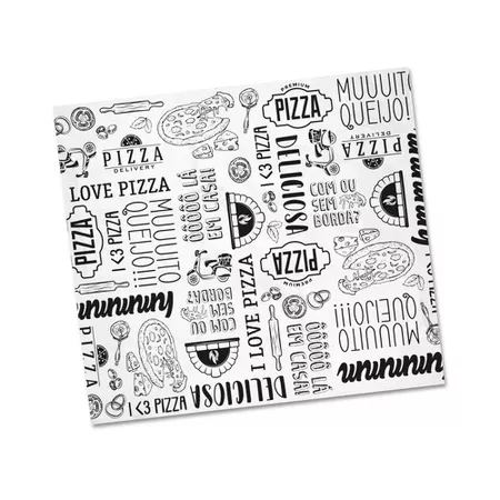PAPEL BARREIRA GORDURA PREMIUM PARA PIZZA 40x38CM - 400 UNIDADES - CaixaMix Embalagens