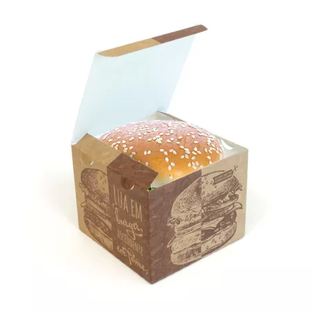 CAIXA LANCHE HAMBURGUER EXTRA GRANDE KRAFT GOURMET- 50 UNIDADES - CaixaMix Embalagens