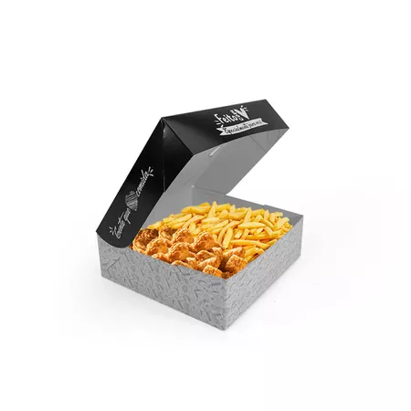 CAIXA PARA FRITURAS DELIVERY PEQUENA BLACK GOURMET - 50 UNIDADES - CaixaMix Embalagens