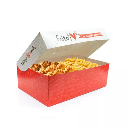 CAIXA PARA FRITURAS DELIVERY EXTRA GRANDE RED GOURMET - 50 UNIDADES - CaixaMix Embalagens