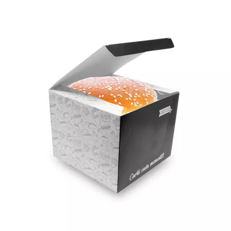 CAIXA LANCHE HAMBURGUER EXTRA GRANDE BLACK GOUMERT - 50 UNIDADES - CaixaMix Embalagens