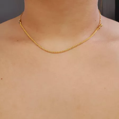 Colar Folheado A Ouro 18K Detalhado - Chérie Bijoux