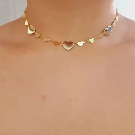 Colar Folheado A Ouro 18K Coração - Chérie Bijoux