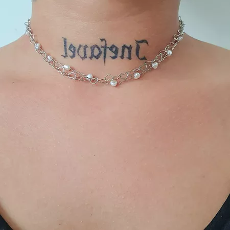 Colar Choker Duplo Folheado a Prata 925 Coração Pe... - Chérie Bijoux