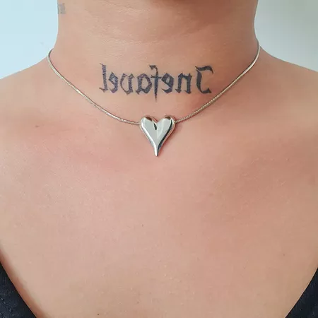 Colar Choker Folheado a Prata 925 Coração - Chérie Bijoux