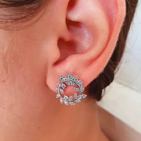 Brinco Com Zircônia Ramos Prata - Chérie Bijoux