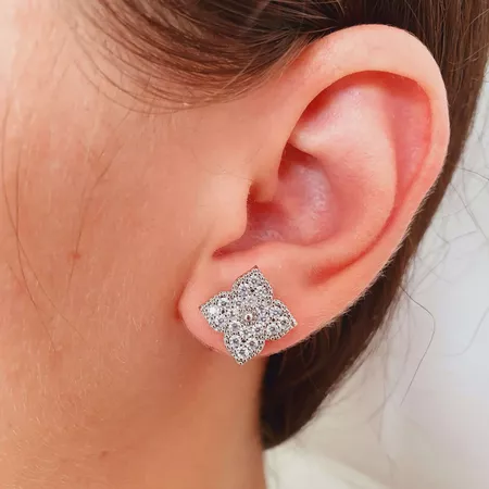 Brinco Com Zircônia Detalhado Prata - Chérie Bijoux