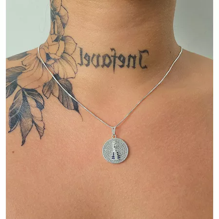 Colar Folheado a Prata 925 Com Zircônia Nossa Senh... - Chérie Bijoux