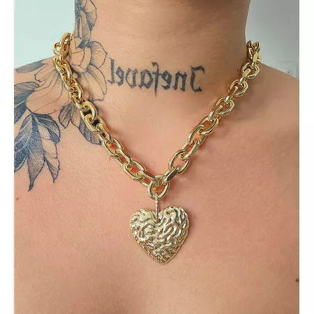 Colar Elos Folheado a Ouro 18K Coração - Chérie Bijoux