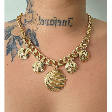 Colar Elos Folheado a Ouro 18K Detalhado - Chérie Bijoux