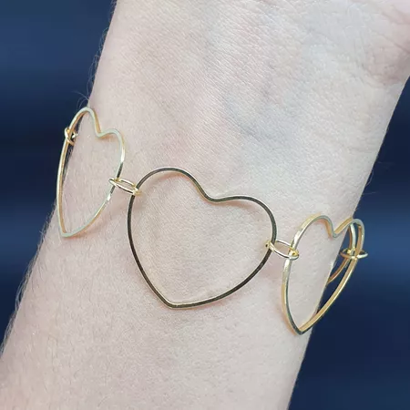 Pulseira Folheada Dourada Coração - Chérie Bijoux