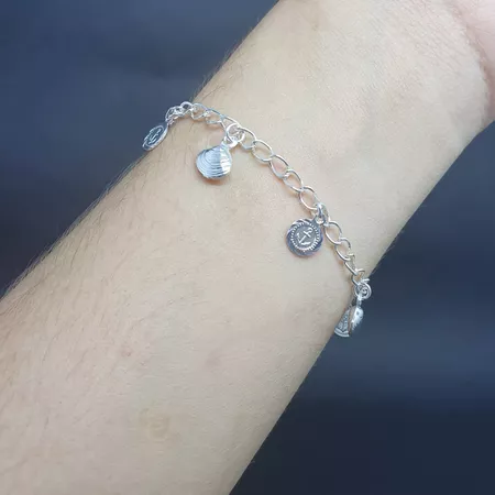 Pulseira Folheada Prata Conchas - Chérie Bijoux