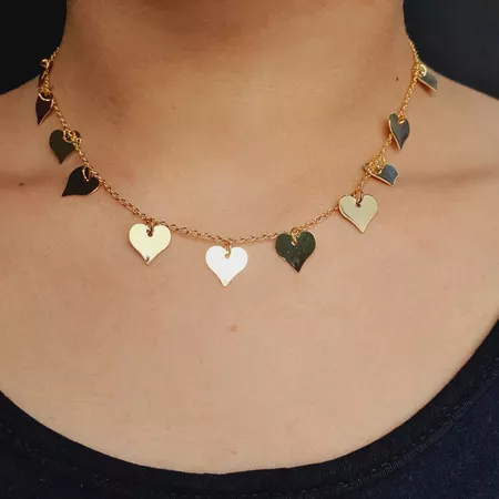 Colar Folheado a Ouro 18K Coração - Chérie Bijoux