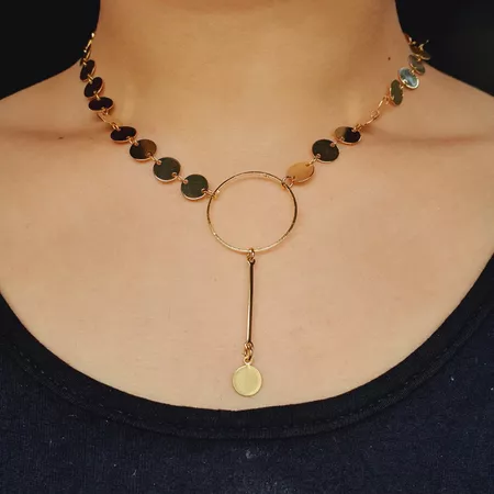 Colar Folheado a Ouro Dourado Aro - Chérie Bijoux