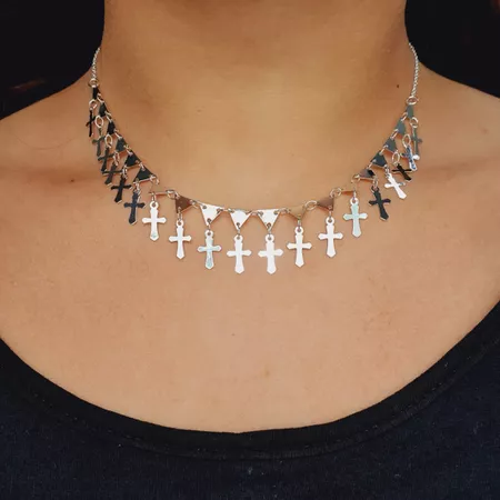 Colar Folheado a Prata 925 Cruz - Chérie Bijoux