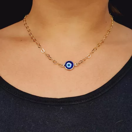 Colar Folheado a Ouro 18K Olho Grego - Chérie Bijoux