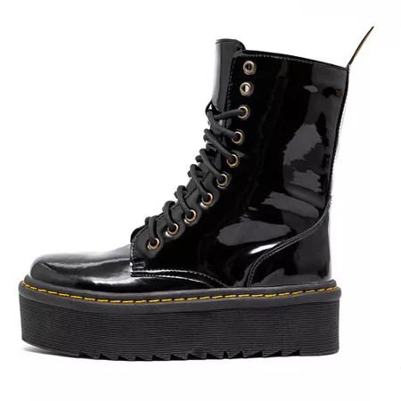 Coturno Plataforma Brienne Verniz Preto - 7002 - ESTILO VEGGIE SHOES