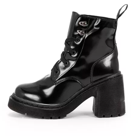 Coturno Plataforma Camélia Estilo Veggie Verniz Pr... - ESTILO VEGGIE SHOES