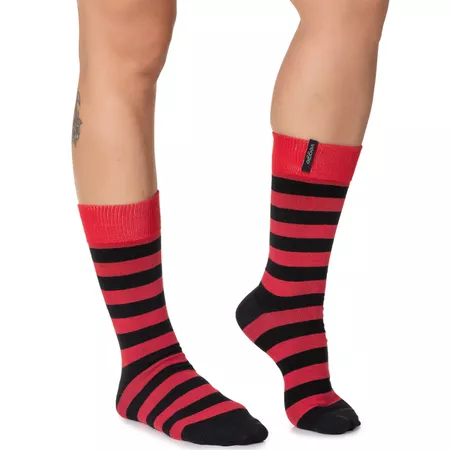 Meia Estilo Veggie Linha Casual Duo Preto Vermelho... - ESTILO VEGGIE SHOES