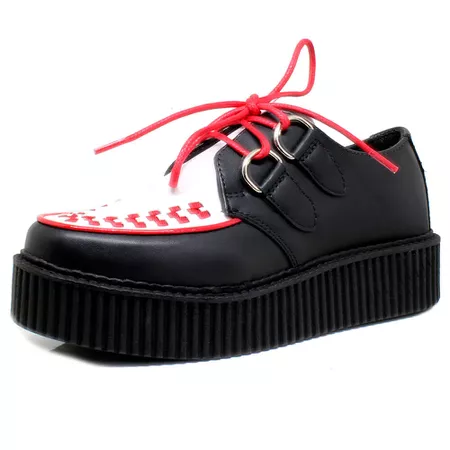 Creeper Preto Vermelho Estilo Veggie Shoes - CRE25 - ESTILO VEGGIE SHOES
